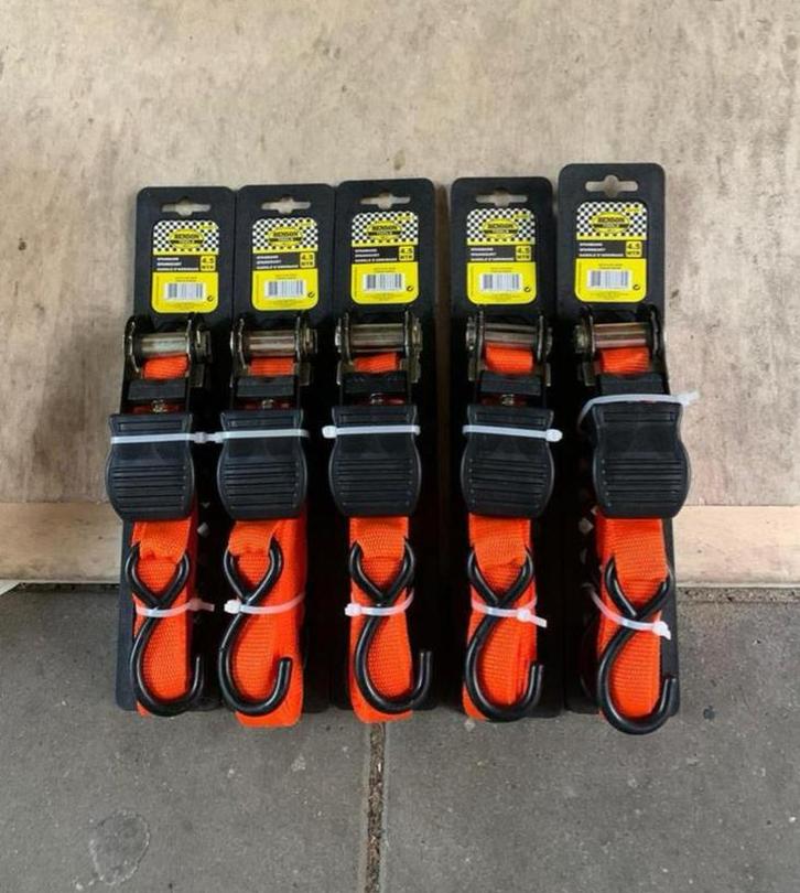 5x Nieuwe Spanbanden met Ratel - Auto Accessoires, Auto diversen, Auto-accessoires, Nieuw, Ophalen of Verzenden