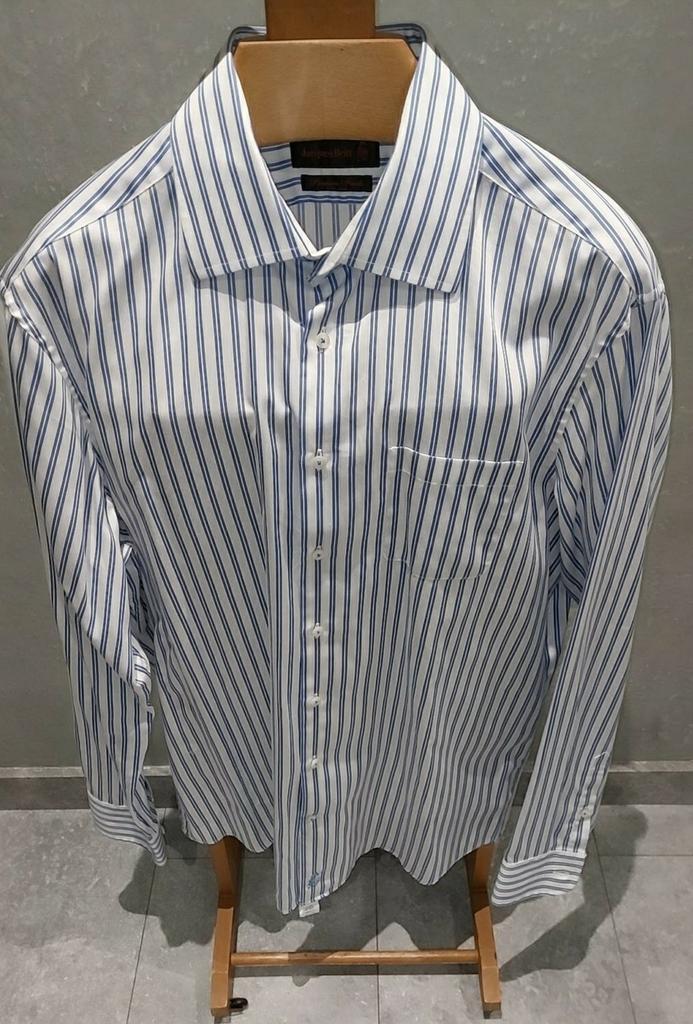 Jacques Britt Non Iron overhemd maat 42  100% katoen, Kleding | Heren, Overhemden, Zo goed als nieuw, Halswijdte 41/42 (L), Blauw