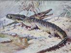 Henk Poeder sr. (1897-1958) - Twee krokodillen, Ophalen of Verzenden
