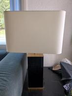 Moderne zwarte lamp met gouden details, Gebruikt, 50 tot 75 cm, Ophalen of Verzenden, Metaal