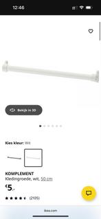 Witte kledingroede 50cm voor IKEA Pax kast, Huis en Inrichting, Kasten | Kledingkasten, Ophalen, Minder dan 50 cm, Zo goed als nieuw