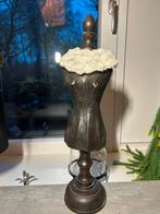 Hele oude papier-mache toonbank paspop met bloemen kraag, Ophalen of Verzenden
