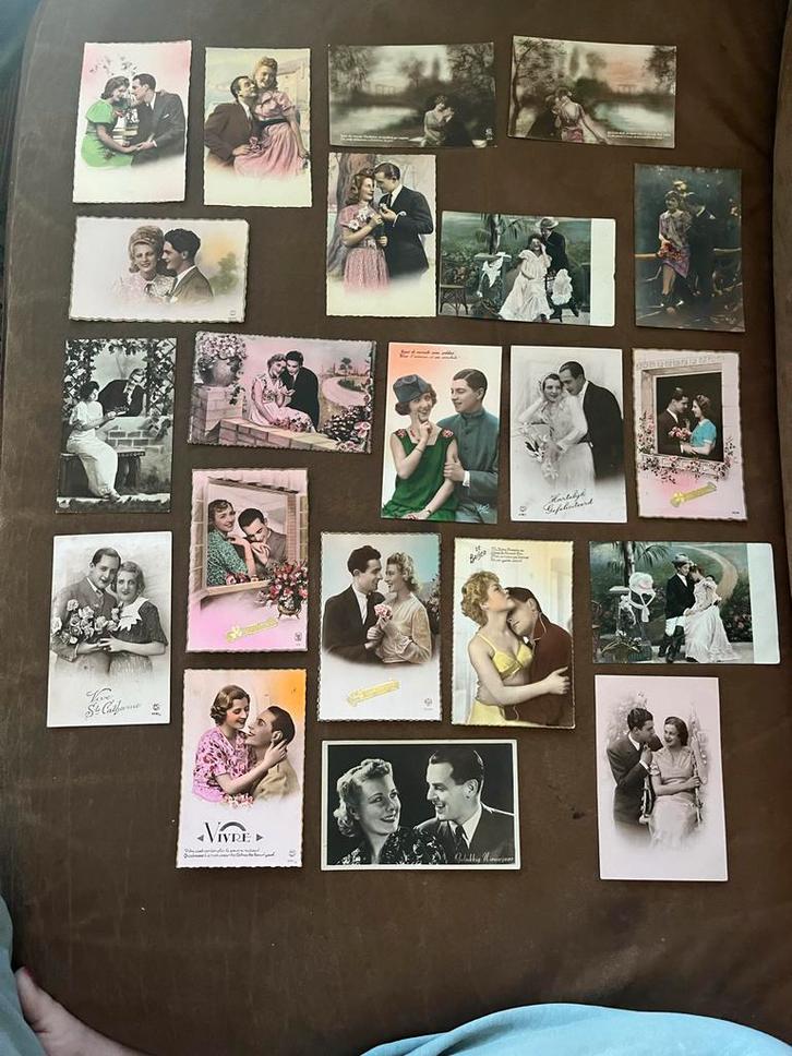 Antieke Romantische Ansichtkaarten wenskaarten Frankrijk, Verzamelen, Ansichtkaarten | Buitenland, Gelopen, Frankrijk, Voor 1920