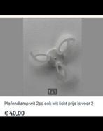 2x Witte Plafondlamp, Ophalen of Verzenden, Zo goed als nieuw, Kunststof