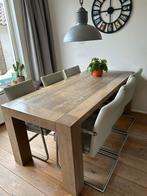 Eettafel hout 200x90x77 cm, Huis en Inrichting, Tafels | Eettafels, Ophalen, Gebruikt, 200 cm of meer, 50 tot 100 cm