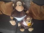 Knuffel moederaap en babyaap setje, Verzamelen, Dierenverzamelingen, Ophalen of Verzenden, Zo goed als nieuw, Wild dier, Beeldje of Figuurtje