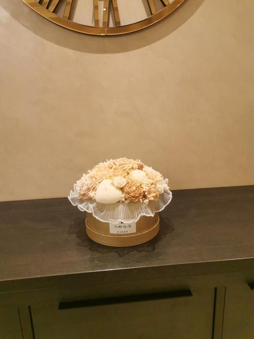 Luxe Kaarsbloem in Gouden Bloemenbox Tijdelijke Mega Actie!, Huis en Inrichting, Woonaccessoires | Droogbloemen, Nieuw, Ophalen