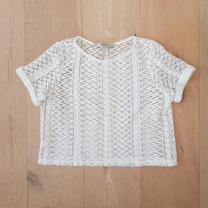 Prachtige top van Jutka & Riska, Kleding | Dames, Tops, Zo goed als nieuw, Maat 36 (S), Wit, Korte mouw, Ophalen of Verzenden