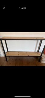 Sidetable steigerhout, Huis en Inrichting, Tafels | Sidetables, Ophalen, Gebruikt, 100 tot 150 cm, Metaal