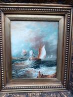 Olieverf Schilderij Zeezicht in Barok Lijst, Ophalen of Verzenden