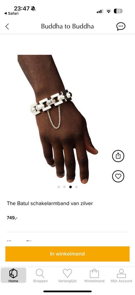 Budha to Budha zilver Batul, Sieraden, Tassen en Uiterlijk, Armbanden, Zo goed als nieuw, Zilver, Zilver, Ophalen of Verzenden