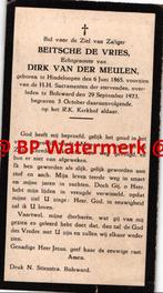 Vries de Beitsche 1865 Hindeloopen 1923 Bolsward x vd Meulen, Verzamelen, Bidprentjes en Rouwkaarten, Bidprentje, Ophalen of Verzenden