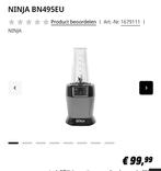 NINJA Blender BN495, Ophalen of Verzenden, Zo goed als nieuw