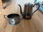 Zilver plated koffiekan en suikerpot , bewerkt, Antiek en Kunst, Ophalen