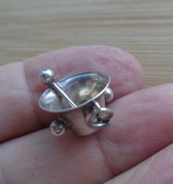 zilveren vintage bedel vijzel met stamper [120] beschikbaar voor biedingen