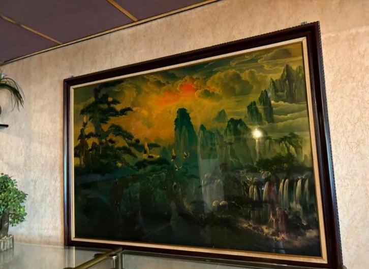 Schilderij van een berglandschap, Antiek en Kunst, Kunst | Schilderijen | Klassiek, Ophalen