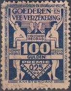 Nederland - 1920 - Goederen- en Veeverzekering - 100 Gulden, Verzenden, T/m 1940, Gestempeld