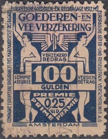 Nederland - 1920 - Goederen- en Veeverzekering - 100 Gulden beschikbaar voor biedingen