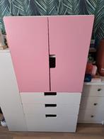 Ikea stuva kast met roze deuren en 3 witte lades, Kinderen en Baby's, Ophalen, Gebruikt, 50 tot 70 cm, 105 cm of meer