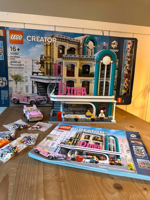 Lego Creator 16+ Downtown Diner 10260 compleet, Kinderen en Baby's, Speelgoed | Duplo en Lego, Zo goed als nieuw, Lego, Complete set