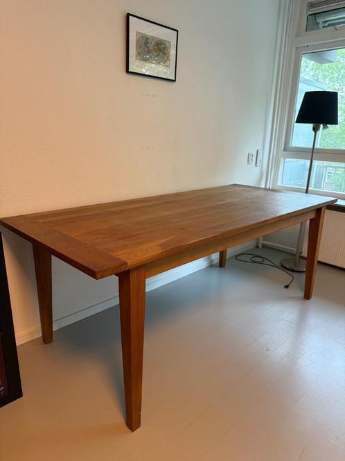 Houten tafel 200x89cm, Huis en Inrichting, Tafels | Eettafels, Gebruikt, 50 tot 100 cm, 200 cm of meer, Vijf personen of meer