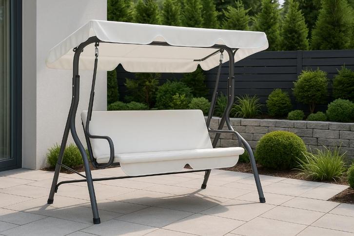 Casaria Schommelbank 2-zits – Lichtgrijs, Tuin en Terras, Tuinbanken, Nieuw, Schommelbank, Ophalen of Verzenden