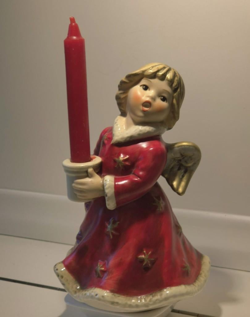 Hummel kerstengel met kaarshouder, Goebel 1966, Verzamelen, Beelden en Beeldjes, Ophalen of Verzenden, Gebruikt, Hummel