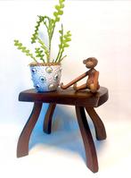 Brutalist tafeltje - boomstam tafel *vintage*design*, Minder dan 45 cm, Minder dan 55 cm, Brutalist, Ophalen of Verzenden