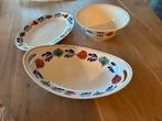 Boerenbont Serveerset: Broodschaal, Serveerschaal en Kom, Ophalen of Verzenden