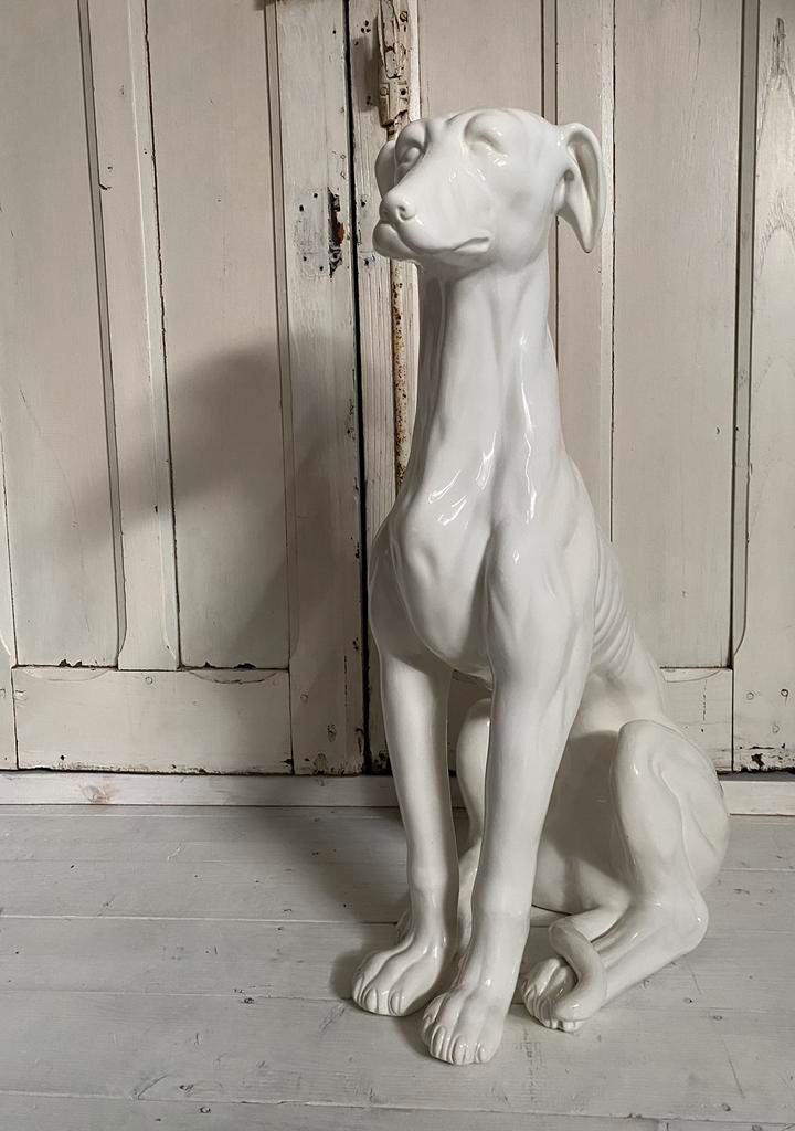 Italiaans Design Object: Greyhound, Keramiek, 74cm hoog!, Antiek en Kunst, Kunst | Designobjecten, Ophalen