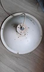 2 oude industriële hanglampen stoer wit brocante, Ophalen of Verzenden