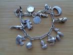 zilveren closed for ever armband met bedels [386], Ophalen of Verzenden, Zilver, Armband