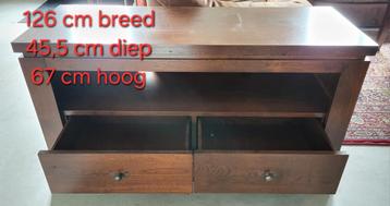 Zware houten tv meubel met opbergmogelijkheden beschikbaar voor biedingen