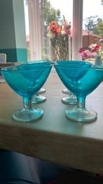 Zes ijscoupes (gekleurd glas), Huis en Inrichting, Ophalen, Glas, Overige stijlen, Glas of Glazen