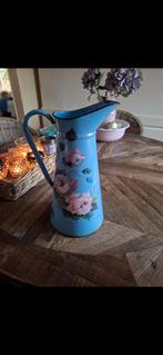 Prachtige emaille blauwe waterkan, Ophalen of Verzenden