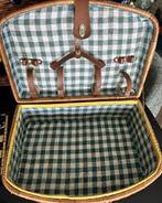 Picknickmand rotan & geruit vintage, Ophalen of Verzenden, Zo goed als nieuw