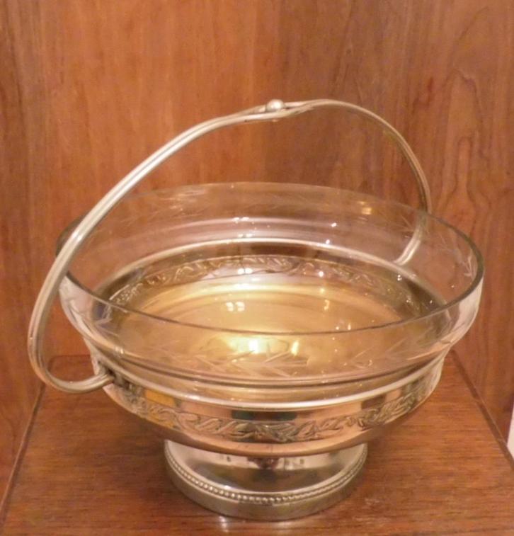 Art Deco schaal met glazen inzet., Antiek en Kunst, Antiek | Overige Antiek, Ophalen of Verzenden