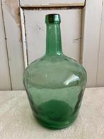 Brocante groene gistfles - bolvaas met kurk, Ophalen of Verzenden