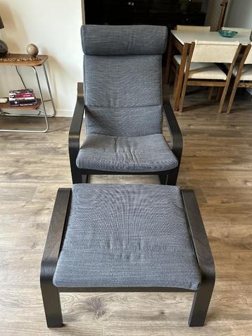 POÄNG fauteuil zwartbruin/Hillared antraciet. beschikbaar voor biedingen