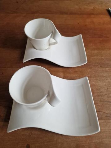 Villeroy & Boch Wave Cappuccino Kop & Schotel beschikbaar voor biedingen