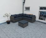 Loungeset met Hocker - incl. kussens en kussenbox, Tuin en Terras, Ophalen, 5 zitplaatsen, Gebruikt, Bank