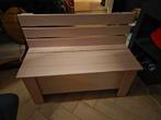 Houten bankje met opbergruimte, Huis en Inrichting, Stoelen, Gebruikt, Twee, Overige kleuren, Ophalen of Verzenden