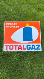 Emaille bord Totalgaz. Dubbelzijdig., Ophalen, Gebruikt, Reclamebord