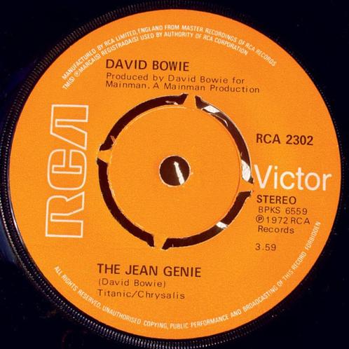 David Bowie - The Jean Genie / Ziggy Stardust (single), Cd's en Dvd's, Vinyl Singles, Zo goed als nieuw, Single, Rock en Metal