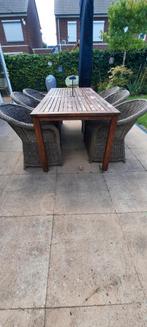 Mooie tuinset. Met 6 stoelen, Tuin en Terras, Ophalen, Zo goed als nieuw, Hout