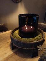 Grote sobere/brocante cilinder windlicht met bubbels, Ophalen of Verzenden, Zo goed als nieuw