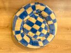 Dogguo Block Round Bed Blauw & Beige - Hondenmatras mand, Ophalen of Verzenden, Zo goed als nieuw