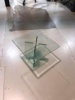 Mid-century glazen bijzettafel Tg design 1970s, Ophalen