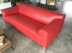Leolux Pode rood leer 2 stuks, Huis en Inrichting, Banken | Bankstellen, Ophalen, Modern design, Driepersoons, 75 tot 100 cm