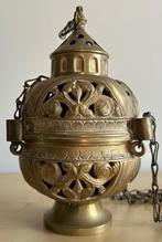 Antiek wierookvat messing of verguld brons ceremonieel, Ophalen of Verzenden, Brons